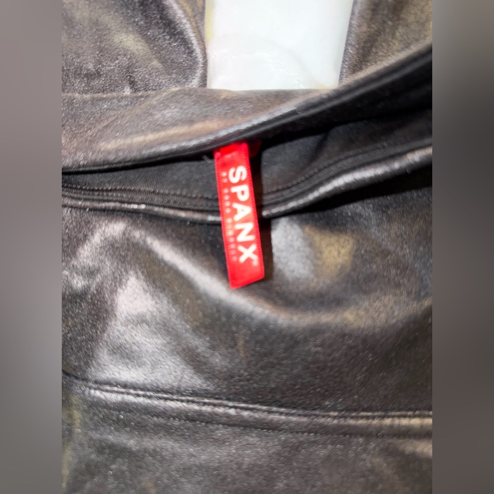 NWT Spanx Black Women's Faux Leather Leggings - Picture 7 of 9